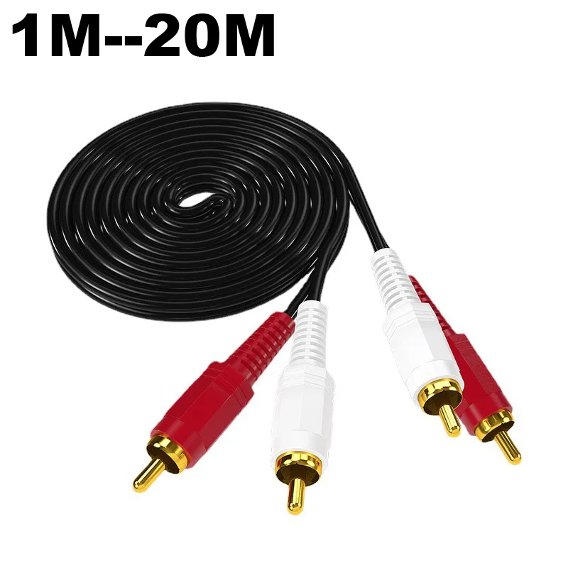 

3m/5m/10m/20M 2 RCA to 2 RCA Music Audio Video AV AUX Cable Wire Cord For Hi-Fi Stereo Speaker Laptop DVD TV Phone Mp3 Amplifier