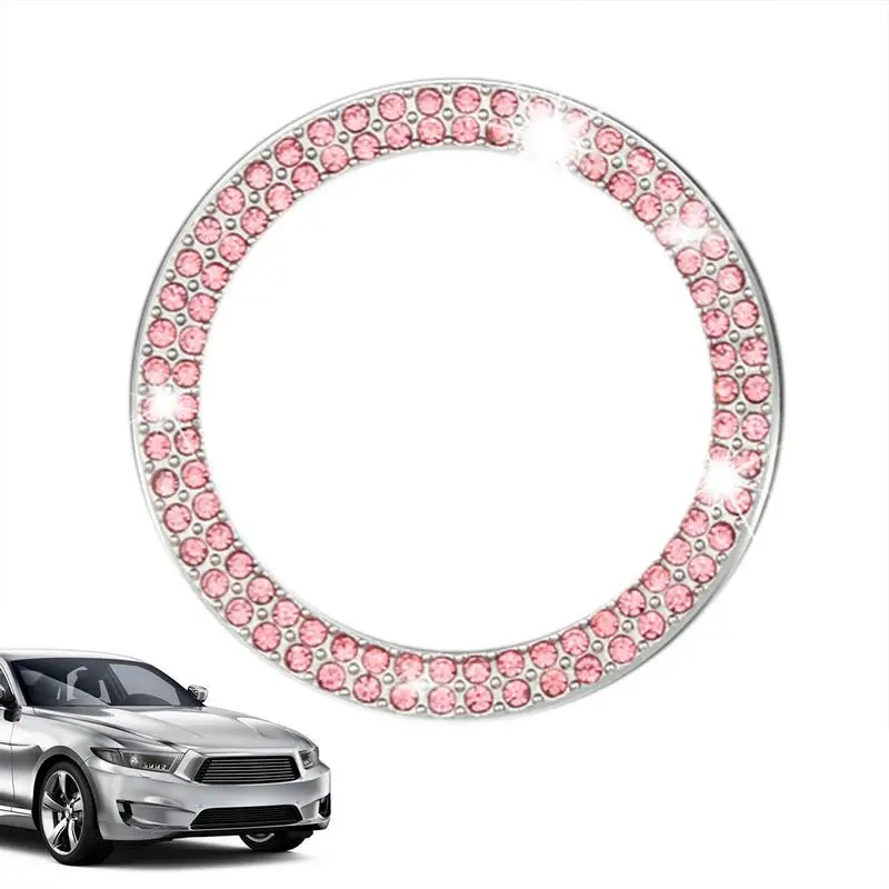 

Push Start Button Bling Personality Car Interior Emblem Crystal Rings Sticker Protection Rings Rhinestone Stickers For Car One