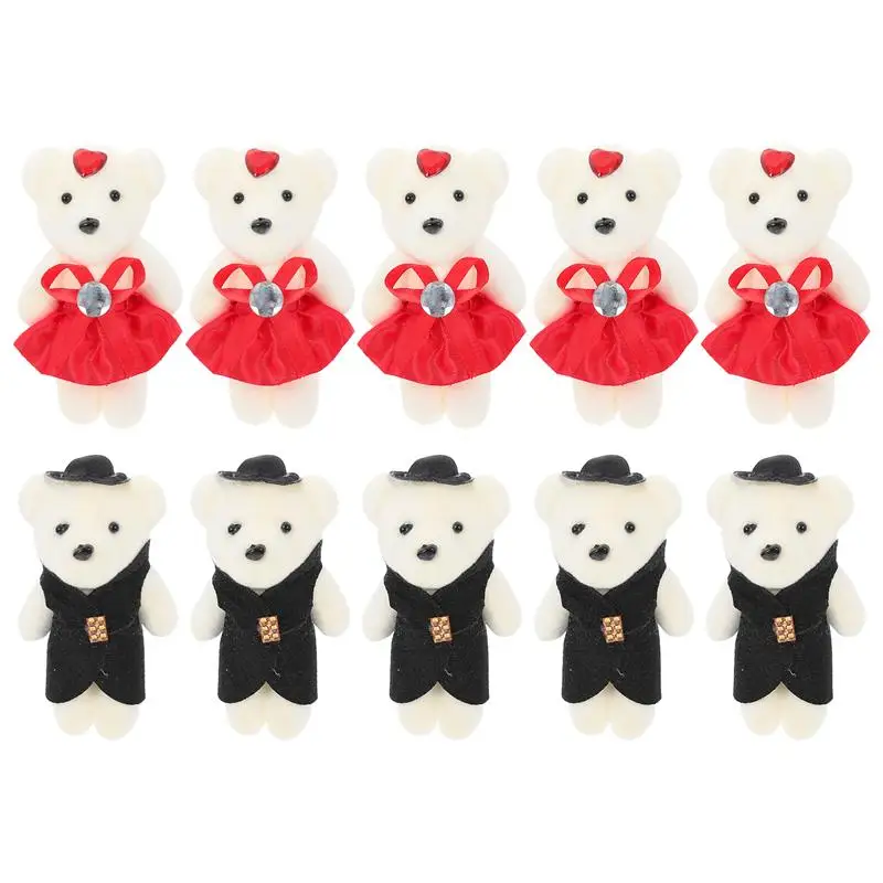 

10Pcs Unique Adorable Bear Design Bouquet Accessories Graduation Gift Bear Dolls