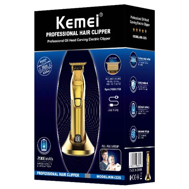 

Professional electirc powerful hair clipper barber shop rechargeable hair timmer for men hair cutting machine LED display