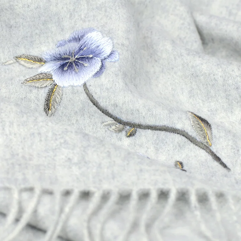 Известный кашемировый шарф с вышивкой Suzhou для мужчин и женщин на осень зиму