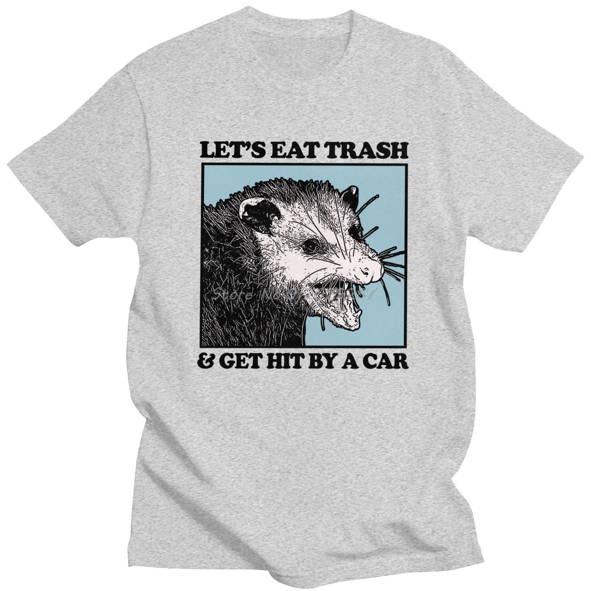 

Funny Let's Eat Trash Get Hit By A Car T Shirt Men Cotton Possum Lovers Tee Tops Short Sleeved Printed Raccoon Tshirt Clothes