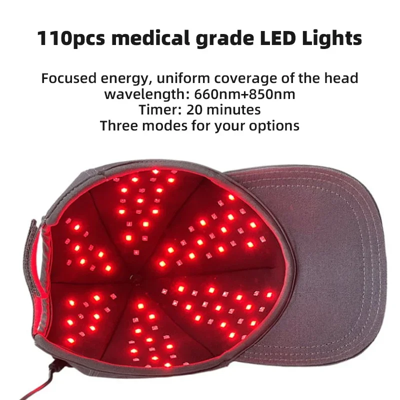 Профессиональный колпачок для роста волос 850 нм ближняя инфракрасная терапия