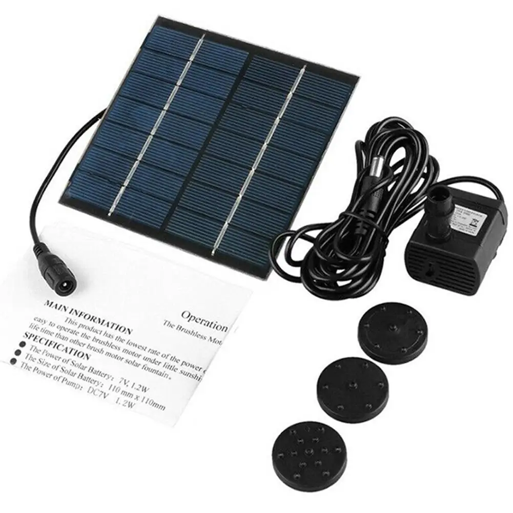 

Новинка 2022, водяной мини-фонтан на солнечной батарее, водяной распылитель для пруда с 3 насадками