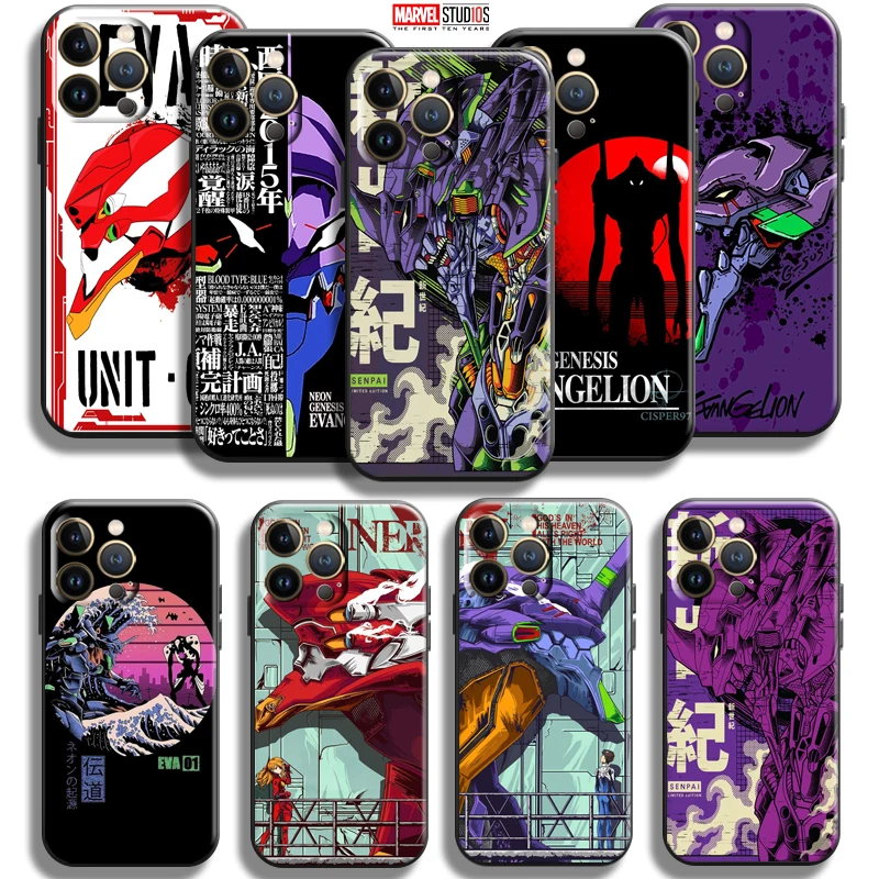 

Neon Genesis Evangelion EVA Anime For Apple iPhone 13 12 11 Pro Mini X XR XS Max SE 6 6S 7 8 Plus Phone Case Black