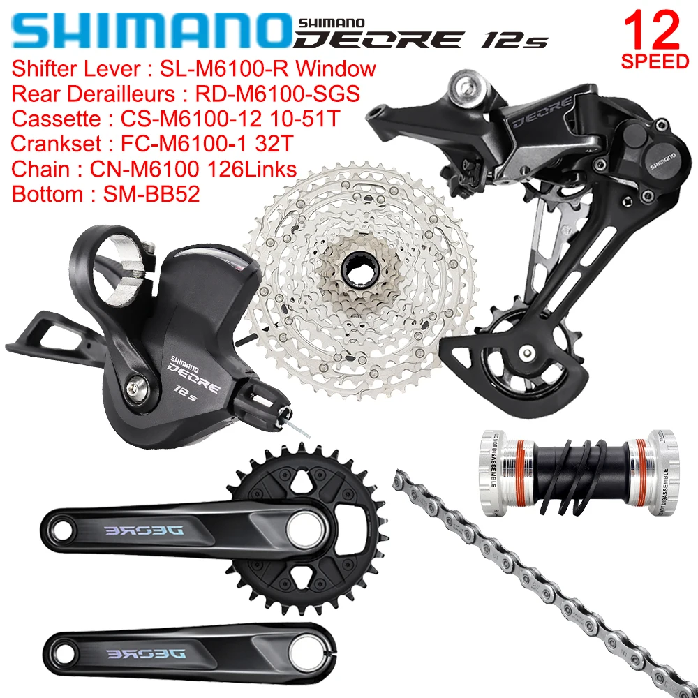Полный комплект SHIMANO Deore M6100 для горного велосипеда 1x1 2 скоростной групповой набор