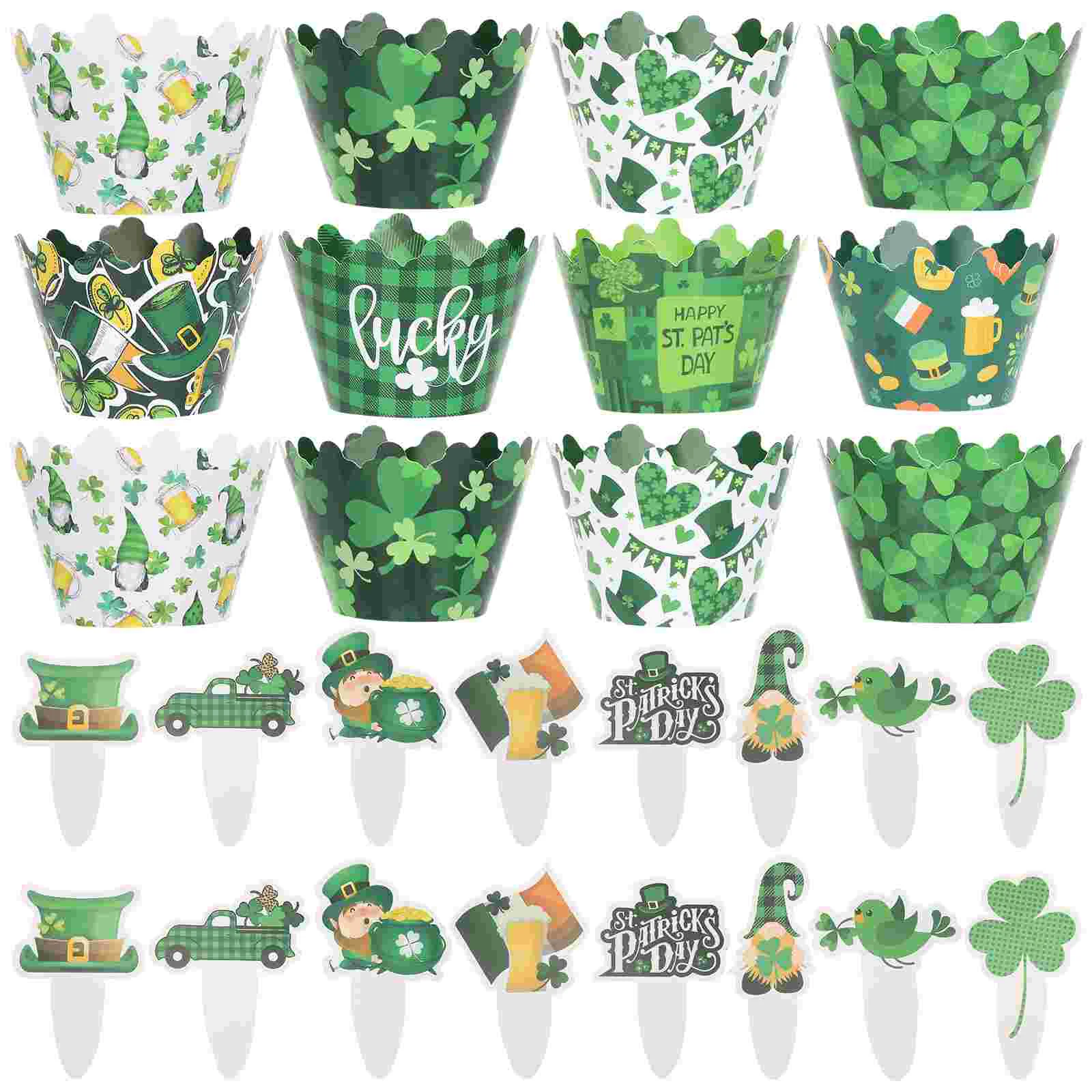 

Cupcake St Patrickday Decoration Wrapper Liners Paper S Muffin Wrappers Baking Party Patricks Linershamrock Picksleprechauns Hat