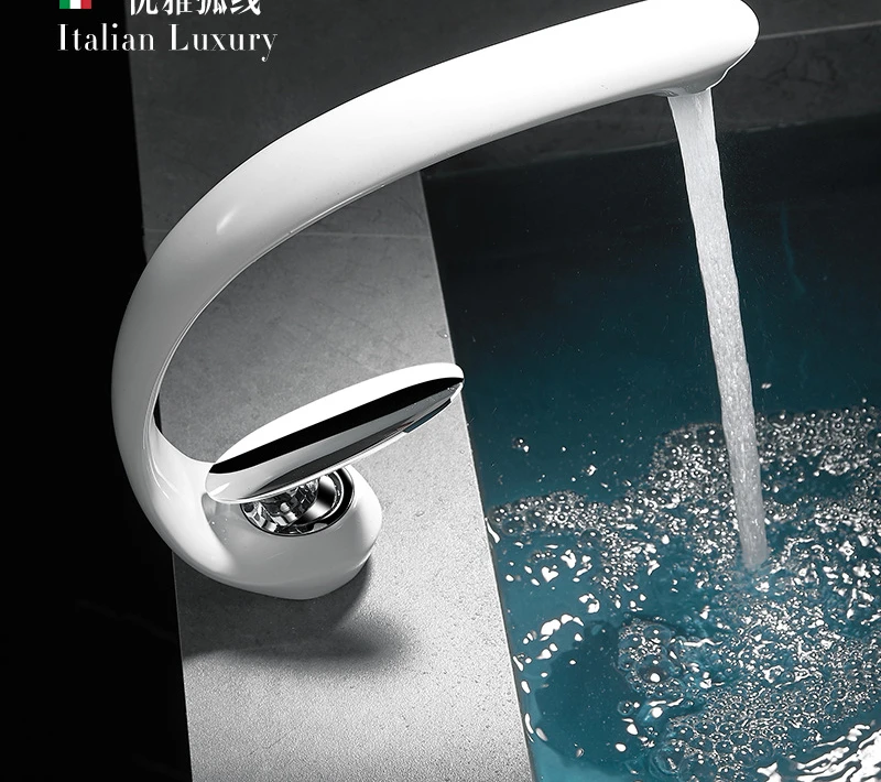 

Смеситель для горячей и холодной воды, белый креативный художественный кран из меди для ванной комнаты, раковина для туалета