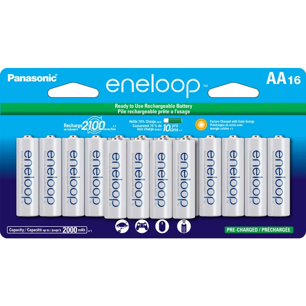 

Rechargeable Batteries Pre-Charged Nickel Metal Hydride AA Rechargeable Batteries, 16-Battery Pack