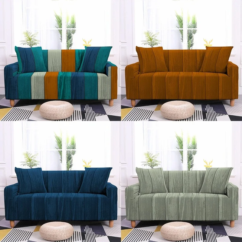 

Nordic Style Stripe Pattern Elastic One-piece All-inclusive Sofa Towel Living Room Sofa Recliner Cover Washable Housse De Canapé