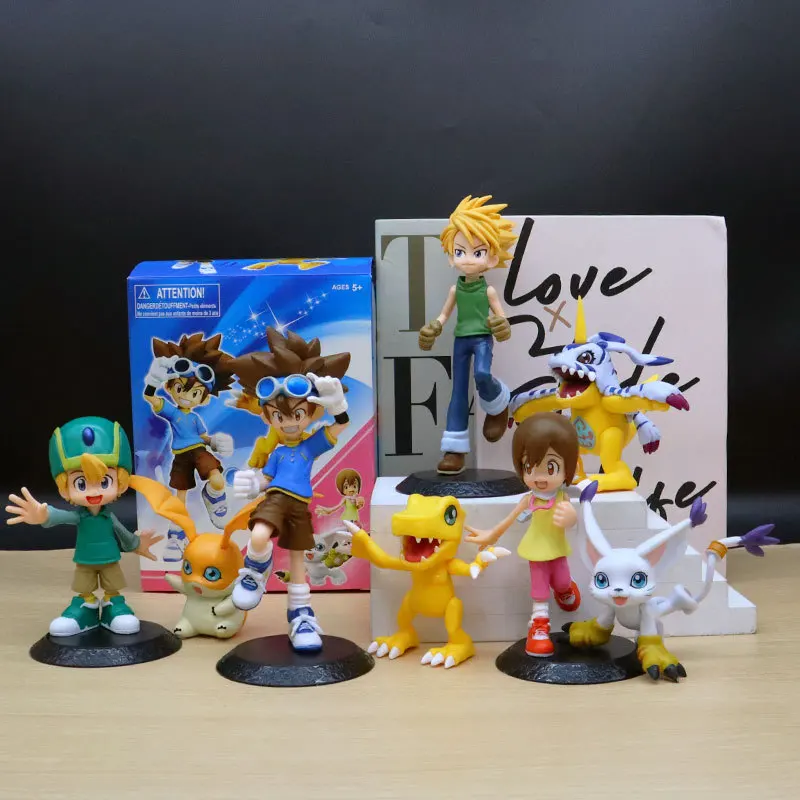 

Ban Dai Digimon Adventure Yagami Taichi Agumon Gabumon Anime Figure Model 8-17cm Pvc Desktop Decoration Gift Children'S Toys