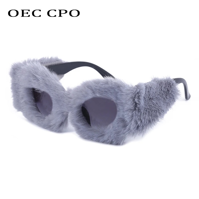 

Fashion Soft Fur Sunglasses Women 2022 New Handmade Velvet Sun Glasses Female Oversized Square Eyewear UV400 Ladies Shades