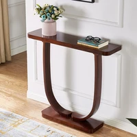90cm vintage solid wood porch console table living room entrance long wall side table simple lobby console table home furniture
