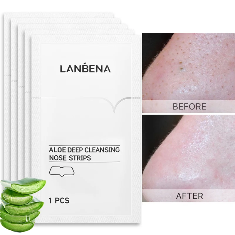 

Aloe Nose Blackhead Remover Mask Deep Cleansing Skin Care Shrink Pore Acne Treatment Mask Nose Black Dots Pore Clean Strips