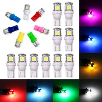 20pcs t10 5050 5smd led car interior light license plate bulb turn lamps w5w 12v car light white yellow green auto accessories
