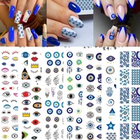 1pcs new 3d stereo blue color eye nail sticker nail slider nail art decoration devil eye sticker nail parts nail art supplies
