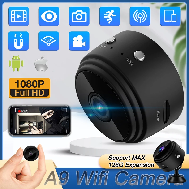 

2022 Night Version A9 Mini Camera 1080p HD Ip Camera Micro Camera Wireless Security Mini Camcorders Wifi Camera Video Recorder