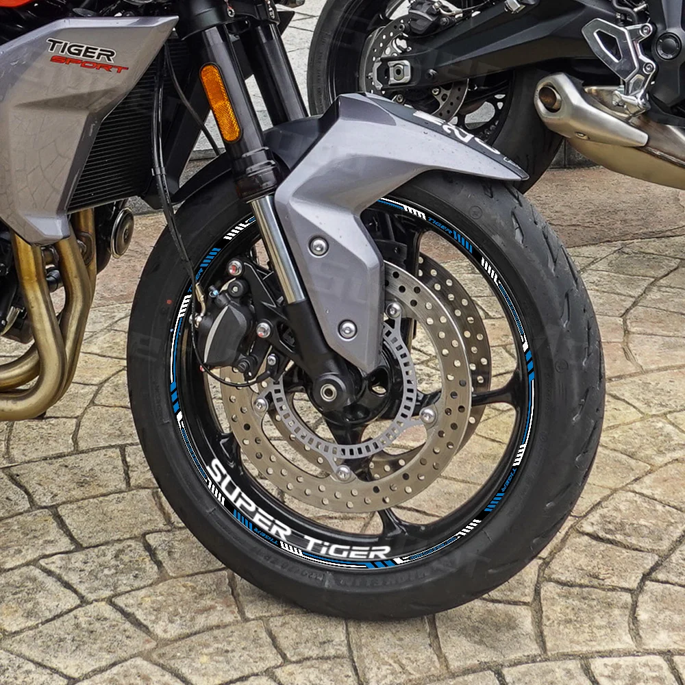 Фото Для Tiger Explorer XR 800 Xc 900 GT Pro 850 XR XCX 1200, светоотражающая наклейка на колесо мотоцикла, полосатая наклейка на ступицу, водонепроницаемая лента №5