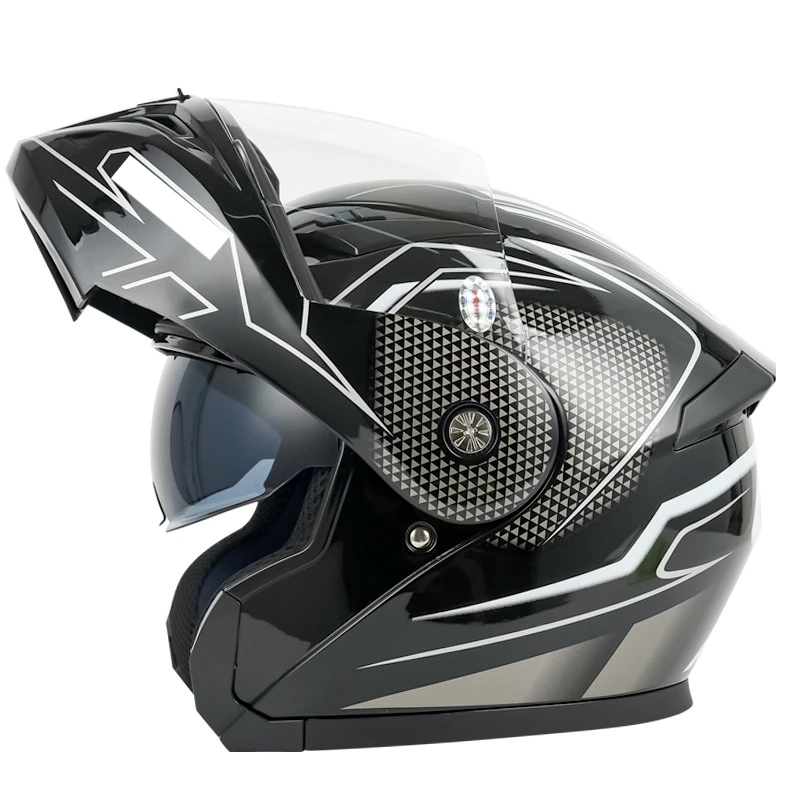 Full Face Motorcycle Flip Helmet Detachable Liner Motocross Capacete Motorbike Helmet Cascos Para Moto Dual Lenses enlarge