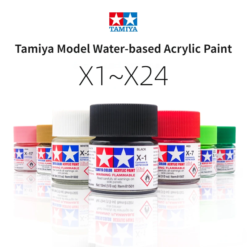 

X1-X24 10ml Tamiya Model Paint Water-based Acrylic Paint Military Model Hand-made Clay Colored Paint Glossy Series