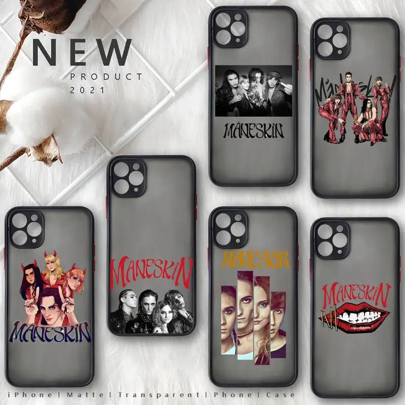 

Maneskin Phone Case For iphone 13 12 11 8 7 plus mini x xs xr pro max matte transparent cover