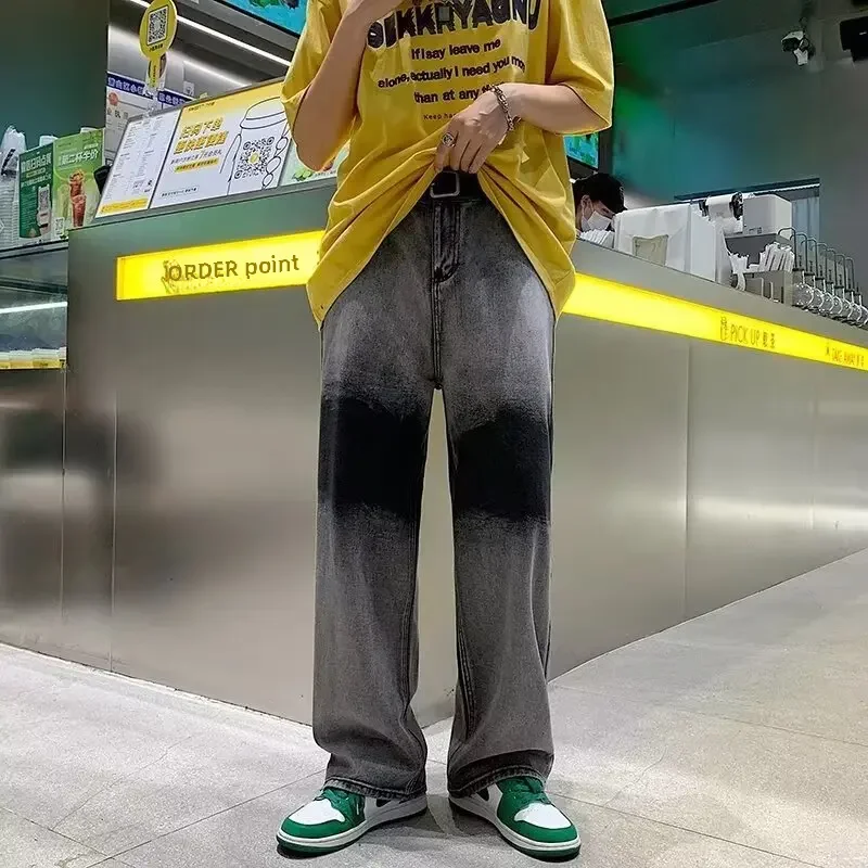 Джинсы мужские из вискозы тонкие высококлассные драпированные модные брендовые