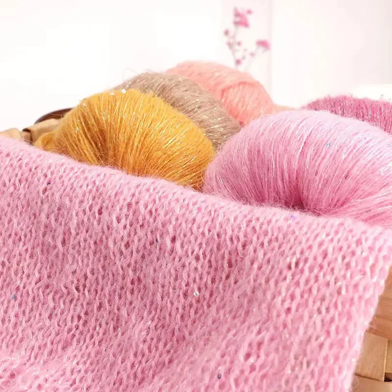 Блестящая шелковая пряжа с блестками