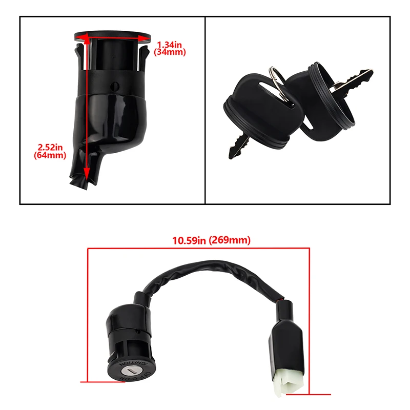 Выключатель ключа зажигания мотоцикла Электрический дверной замок для Polaris ATV