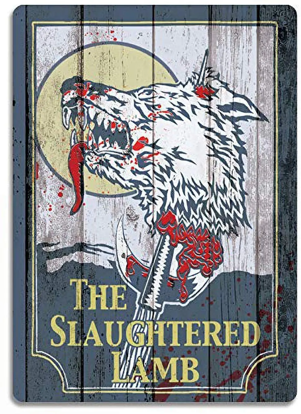 

Slaughtered Lamb Replica American Metal Tin Signs Useful Novelty Funny Poster Plaque for Man Cave Bar Wall