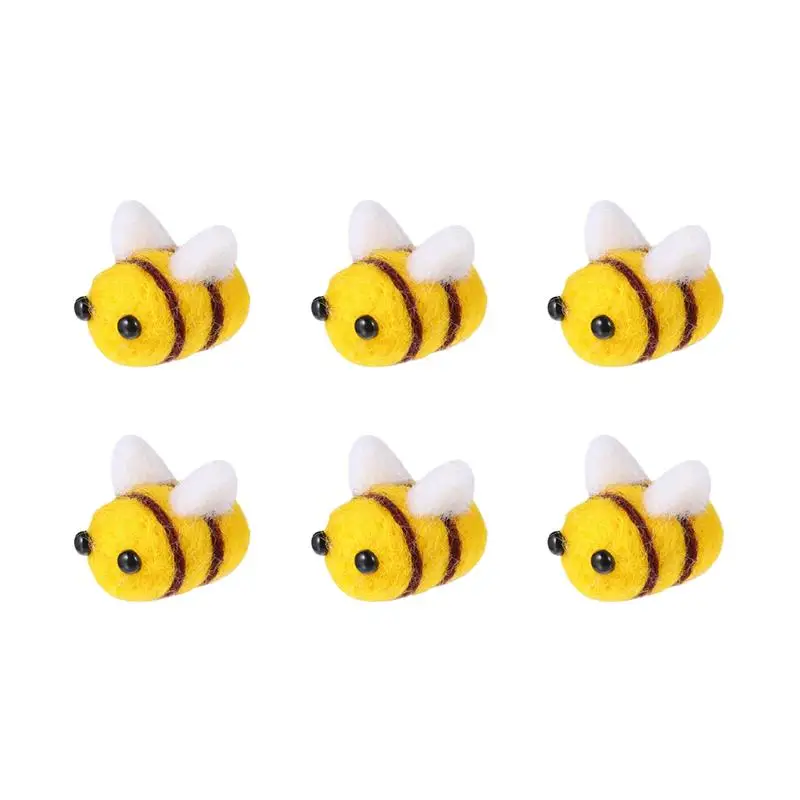 

6pcs DIY Craft Wool Felt Bee Decoration Adorable Plush Wool Felt Bee Crafts