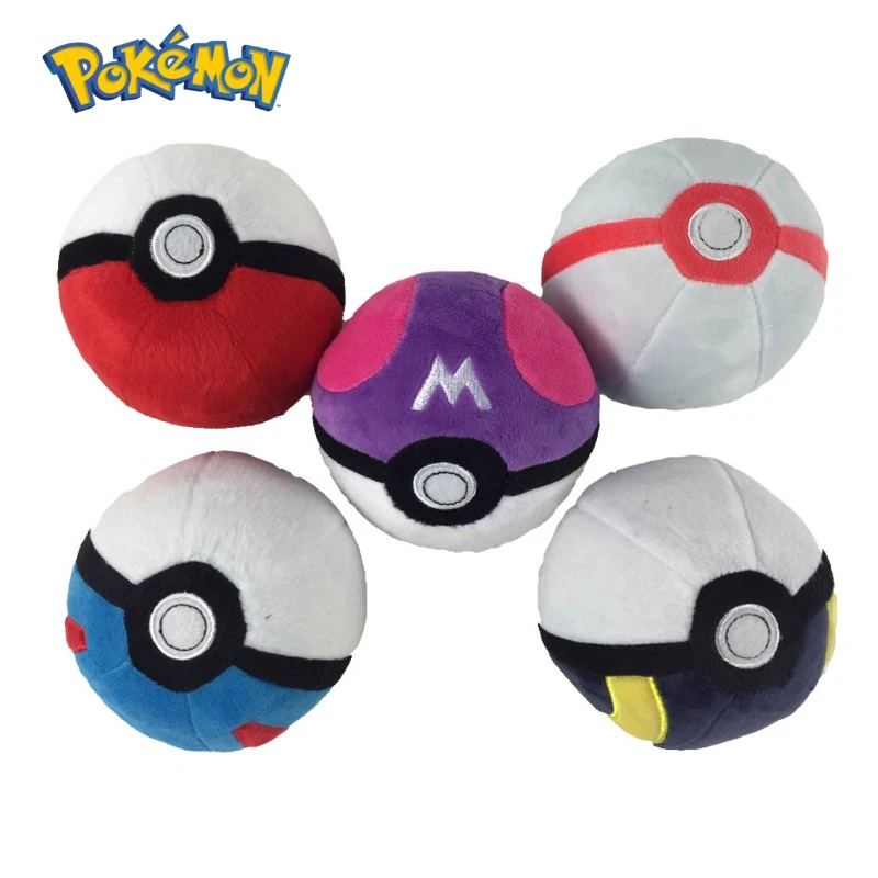 

12cm Pokemon Plush Pokemon Ball Cartoon Character Soft Small Pendant Pokemon Master Ball Children's Plush Toy Collection Gift