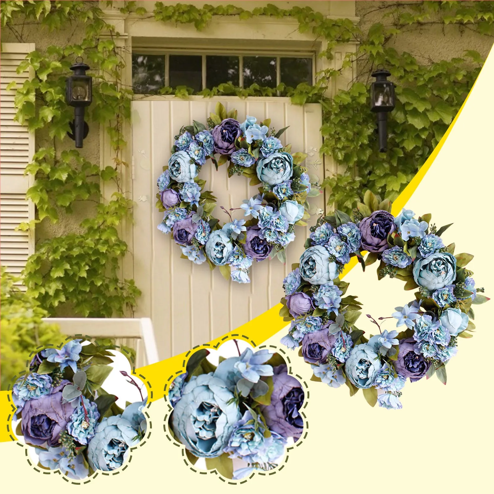 

Wreath Decoration Home Plant Front Wreath Leaf Door Spring Artificial Plastic Home Decor