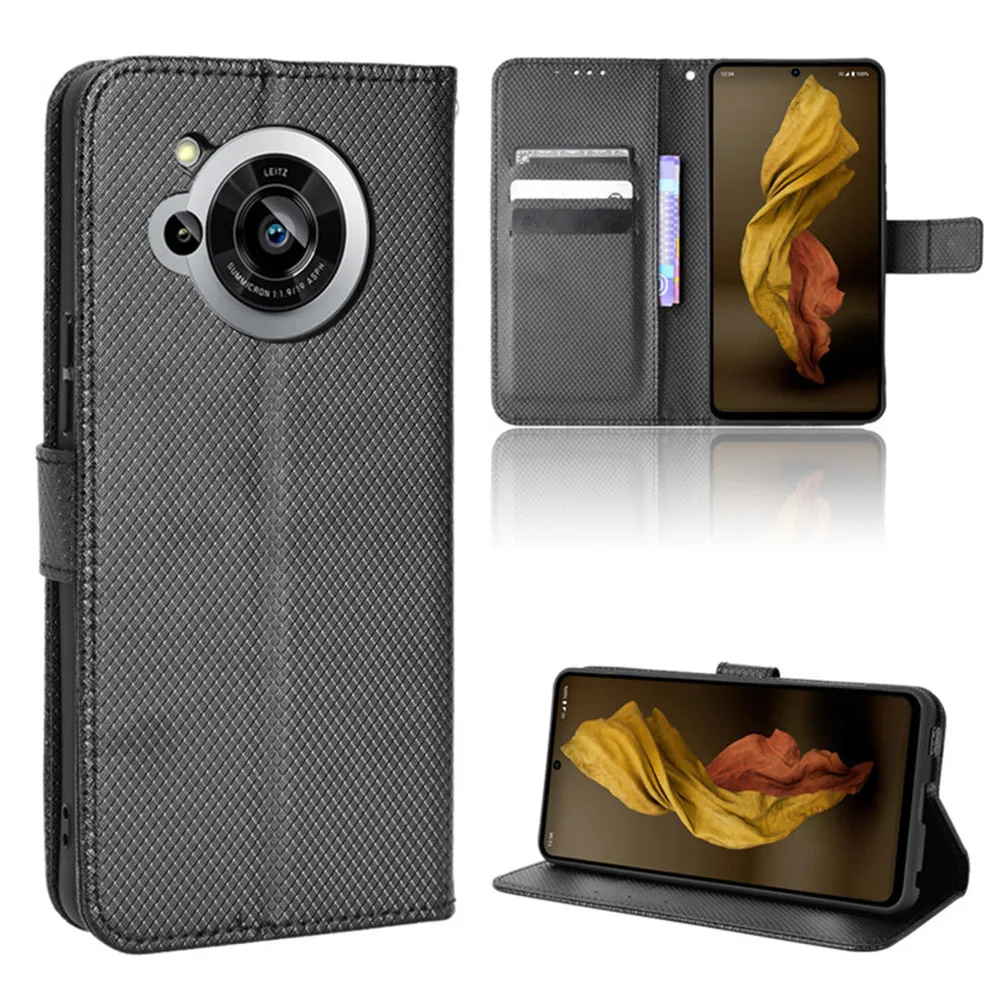 Чехол для Sharp Aquos R7 роскошный флип-чехол из искусственной кожи с алмазным узором