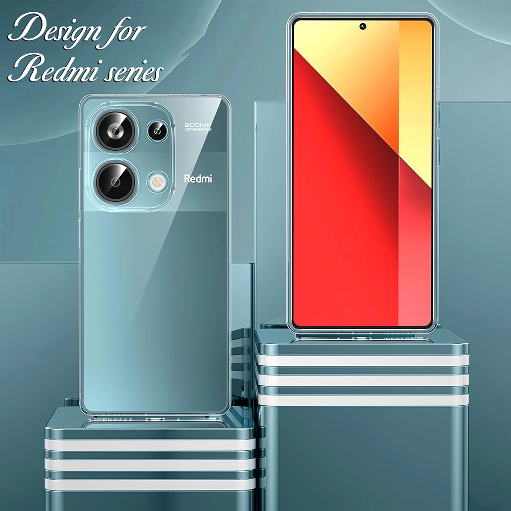 Ультратонкий силиконовый прозрачный мягкий чехол для Xiaomi Redmi Note 14 13 12 Pro Plus + 4G 5G