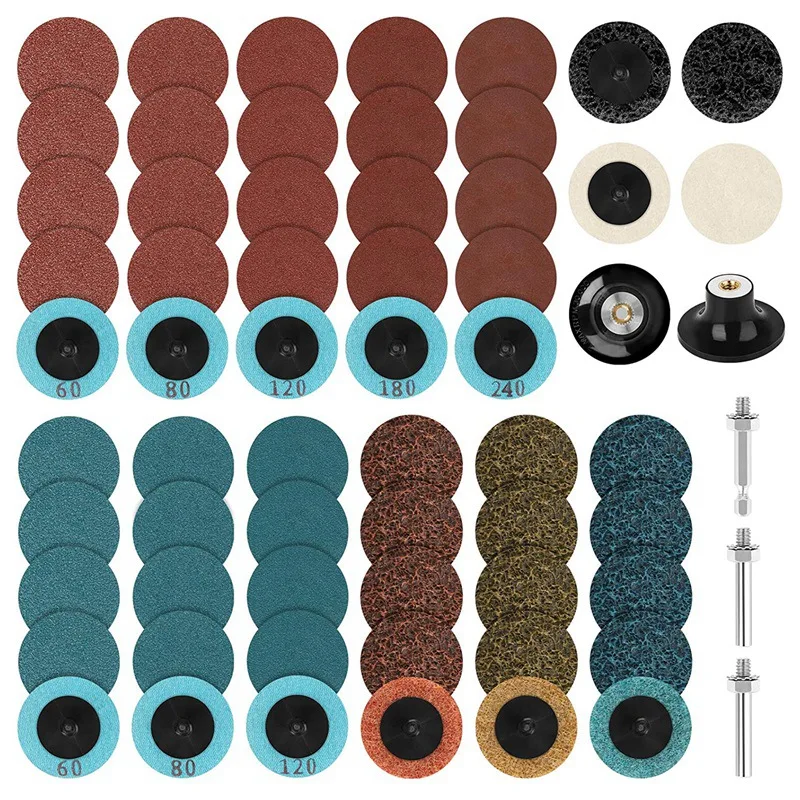 

63 PCS 2-Inch Deburring and Rust-Removing Grinding Wheel Set, with 1/4-Inch Shank, Pneumatic Electric Tool