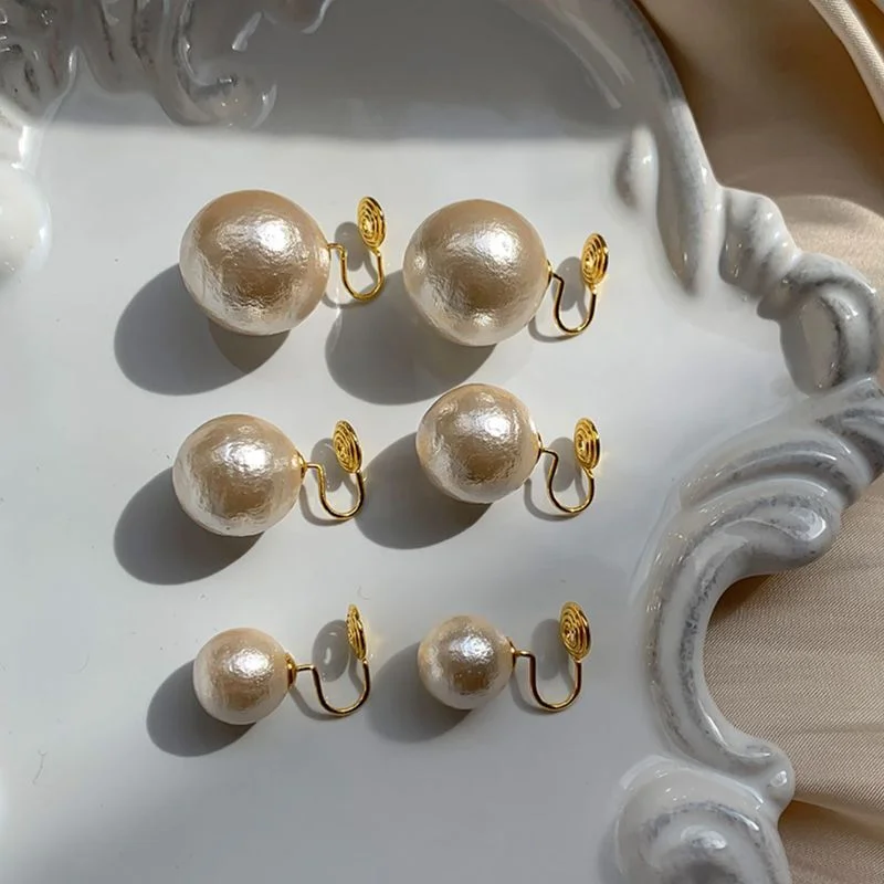 

Minar Classic 12mm 16mm 20mm Simulated Pearl Clip Earrings for Women Gold Color Alloy U Shaped Oversized Pearls Earring Jewelry