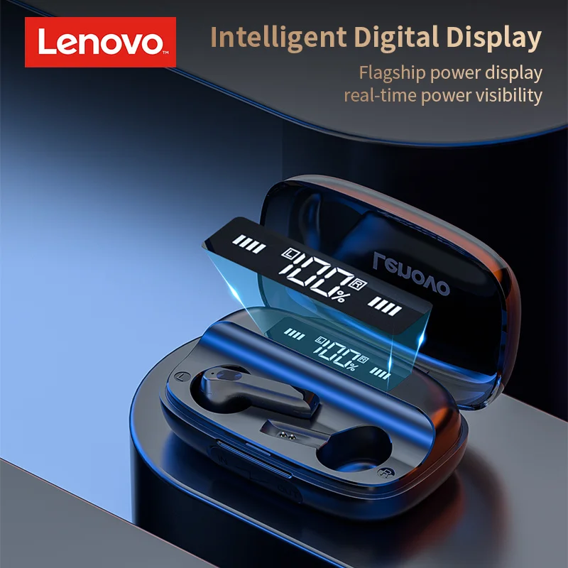 

TWS-наушники Lenovo QT81 с зарядным футляром, 1200 мАч