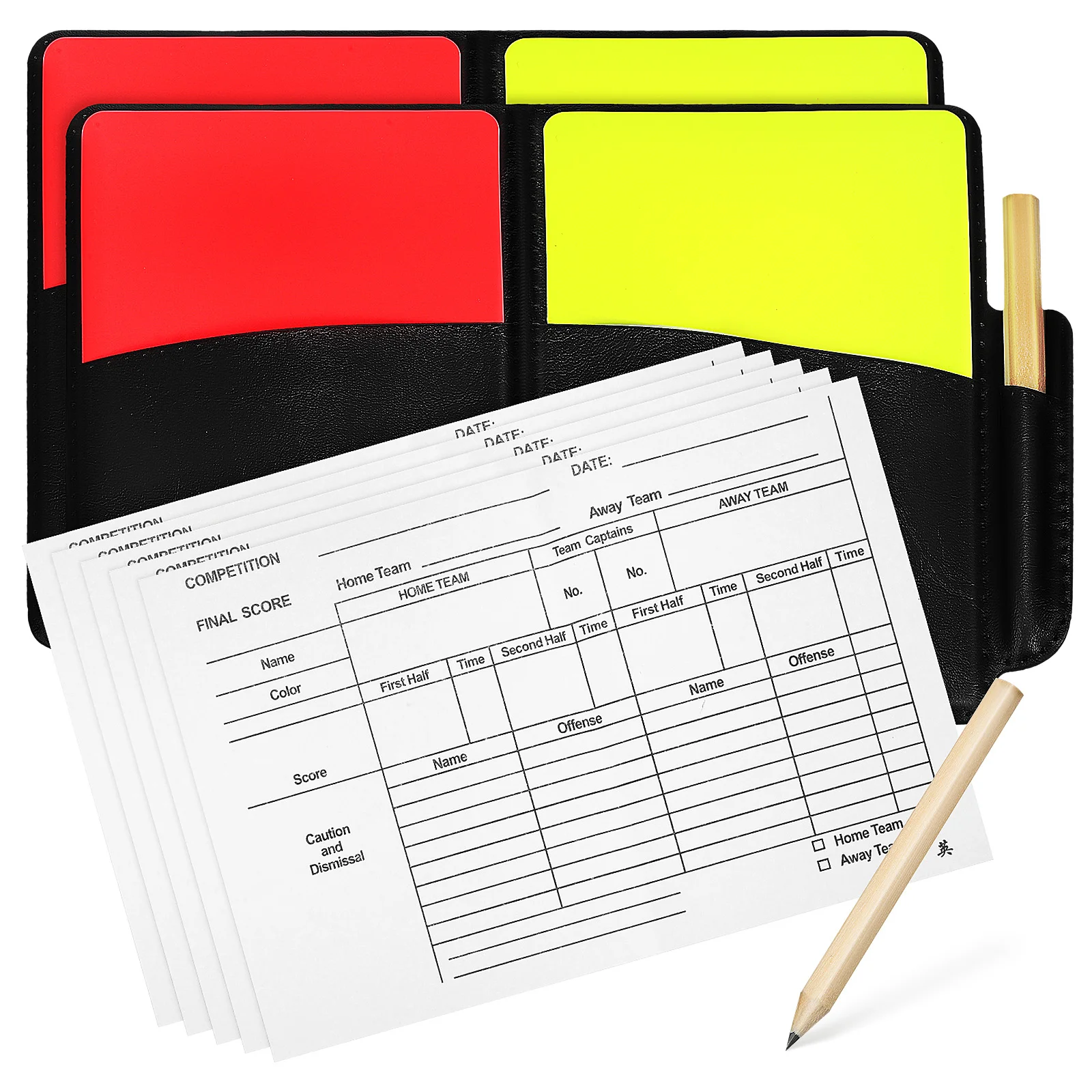 

2 Set Soccer Ball Cards Professional Referee Portable Wallet Standard Accessory