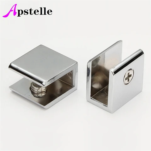 Apstelle 2 шт./лот квадратной формы хромированный сплав цинка стеклянные зажимы полки кронштейн зажимы для 5 до 12 мм Стеклянная Доска