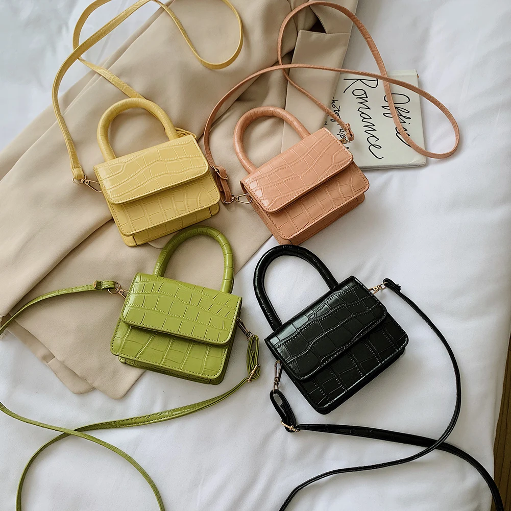 

Mini Small Square bag 2022 Fashion New Quality PU Leather Women's Handbag Crocodile Pattern Flap Chain Shoulder Messenger Bags