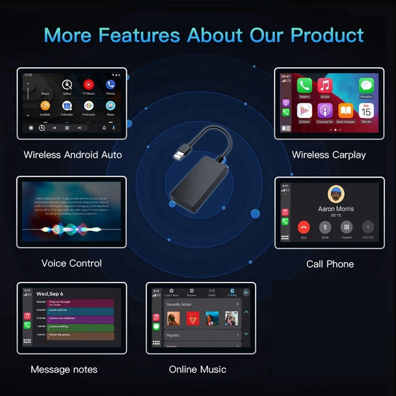 Plug And Play Carbit Link для беспроводного Carplay Android AUTO Box Автомобильная навигация