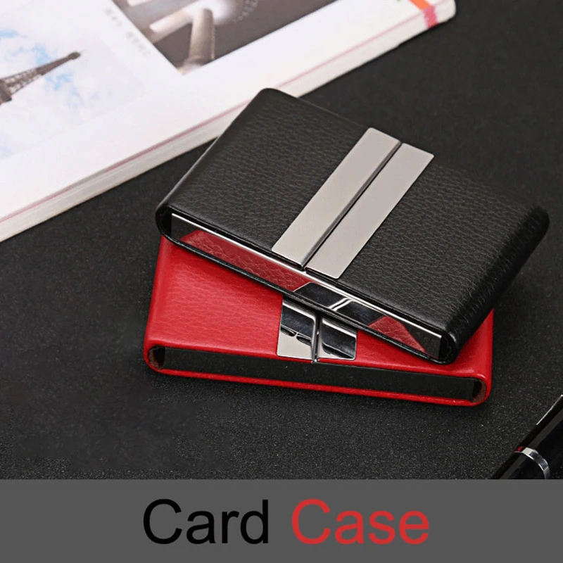 

Leather Business Card Holder For Dodge KIA Maserati GTI Tesla MG Audi Porsche BMW Magnetic Opening And Closing Credit Card Case