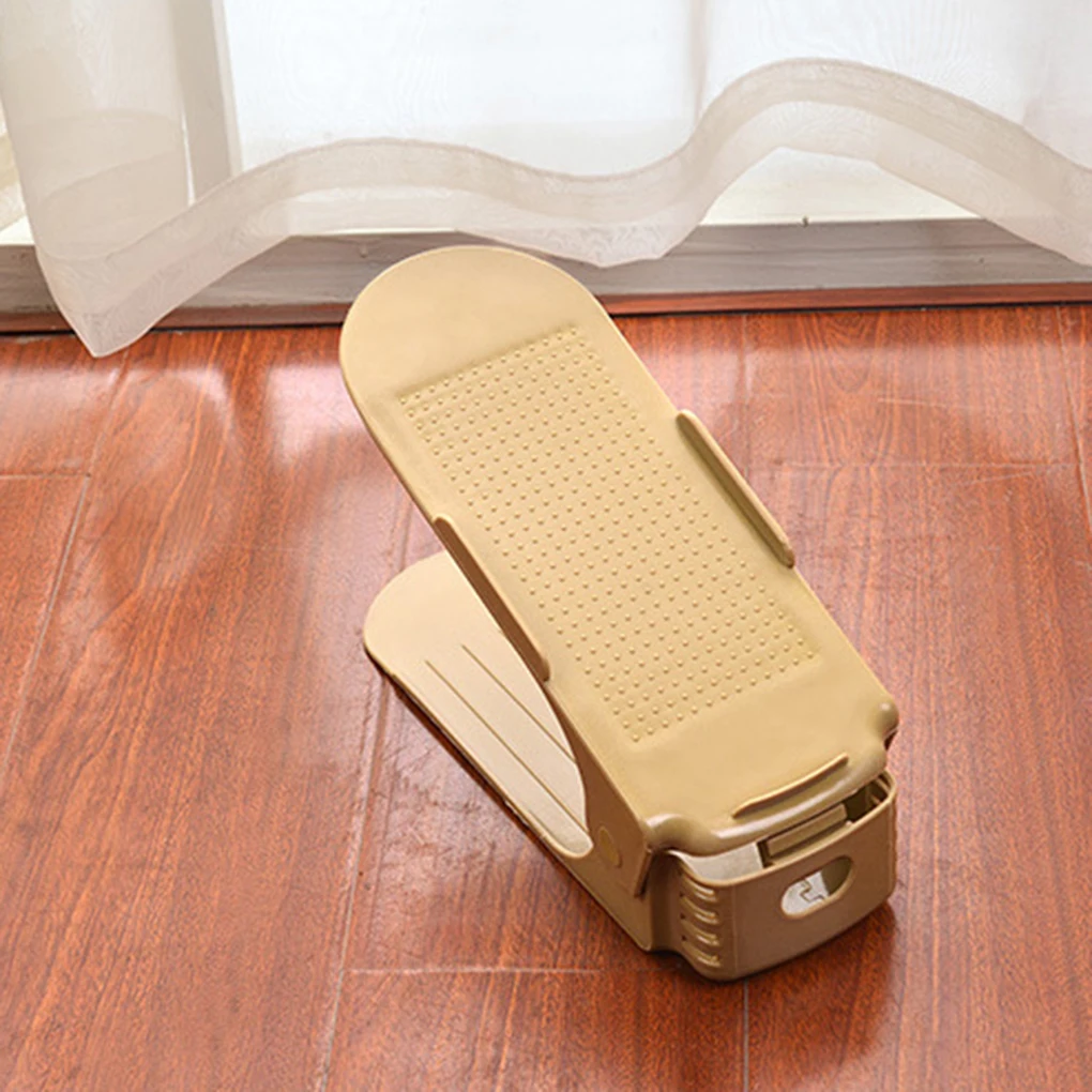

Home Shoes Rack Solid Plastic Double Adjustable Layer Shoes Storage Hanger Holder Saves Pace