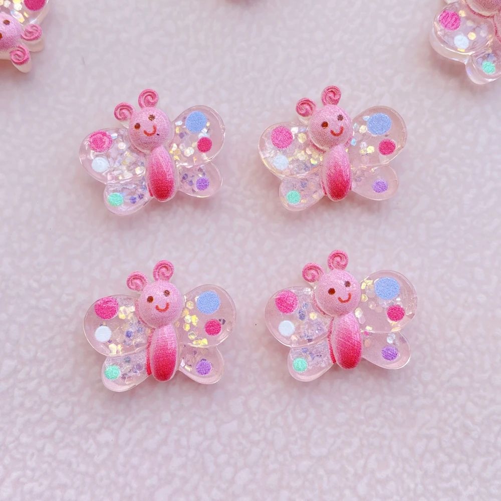 12 шт. новые милые резиновые Мультяшные цветные бабочки серия с плоской задней