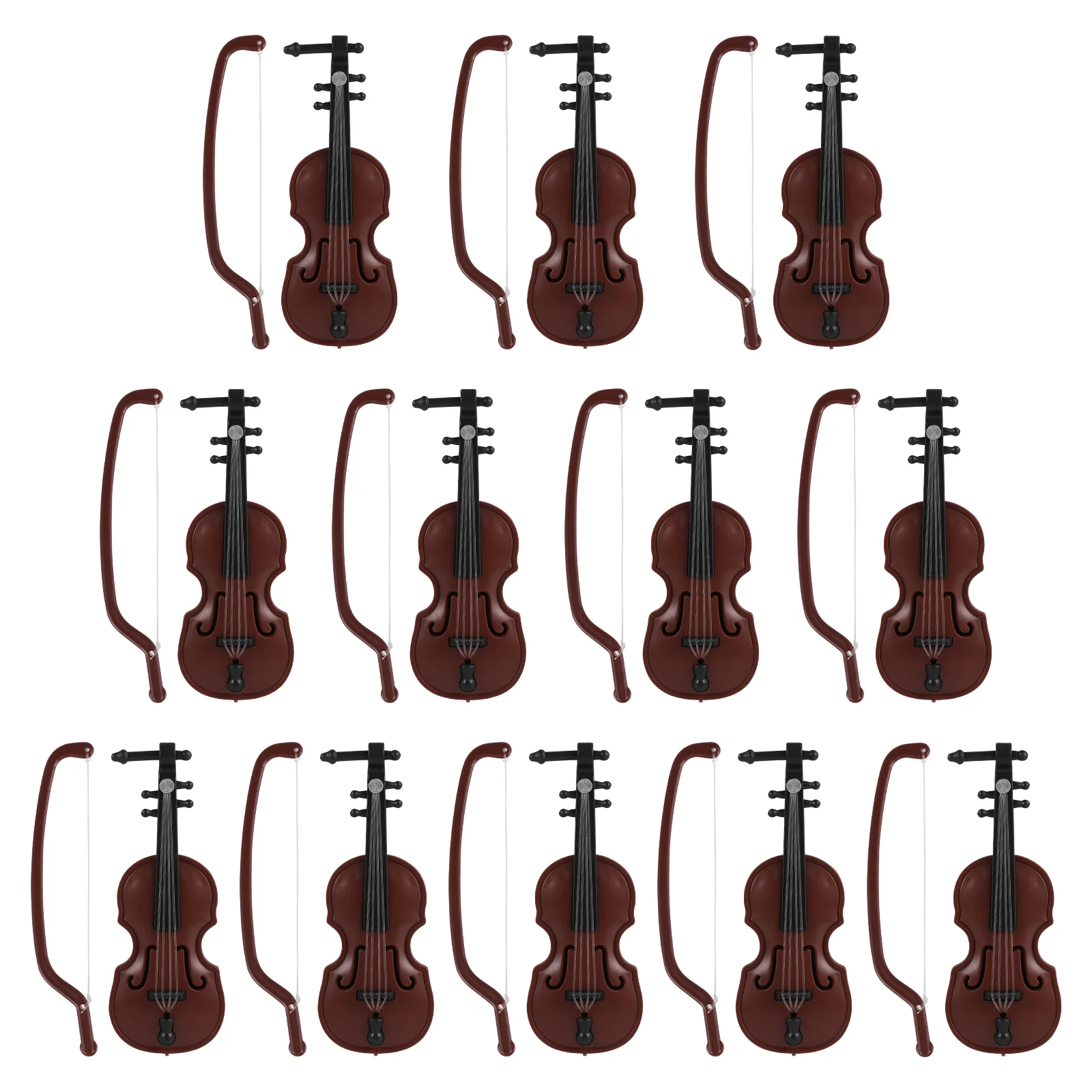

12 Sets Mini Violin Decor Accessories Christmas Adorn Props The Gift Toy Room Plastic Violins Fairy
