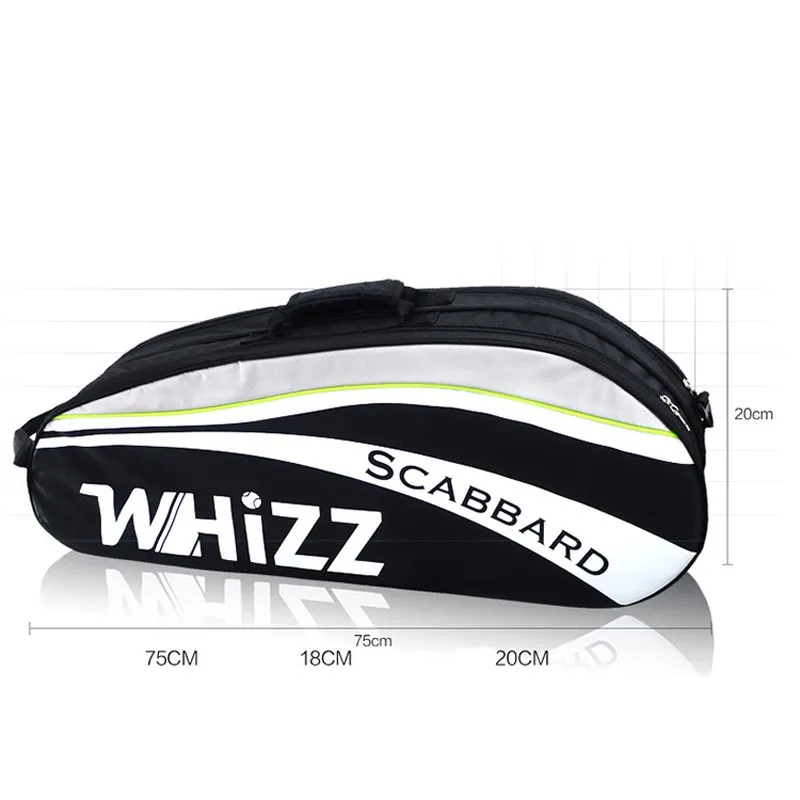 3-6 Rackets Single Shoulder Badminton Racket Bag Portable Tennis Back Pack Large Capacity Lightweight Ball Sports Accessories