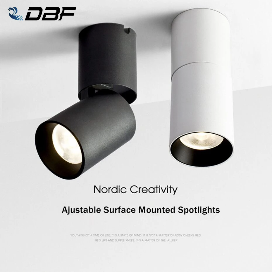 

[DBF]LED Surface Mounted Ceiling Spotlight Clothing Store Commercial Ceiling Spotlights Background Wall Rotatable Cob Spotlight