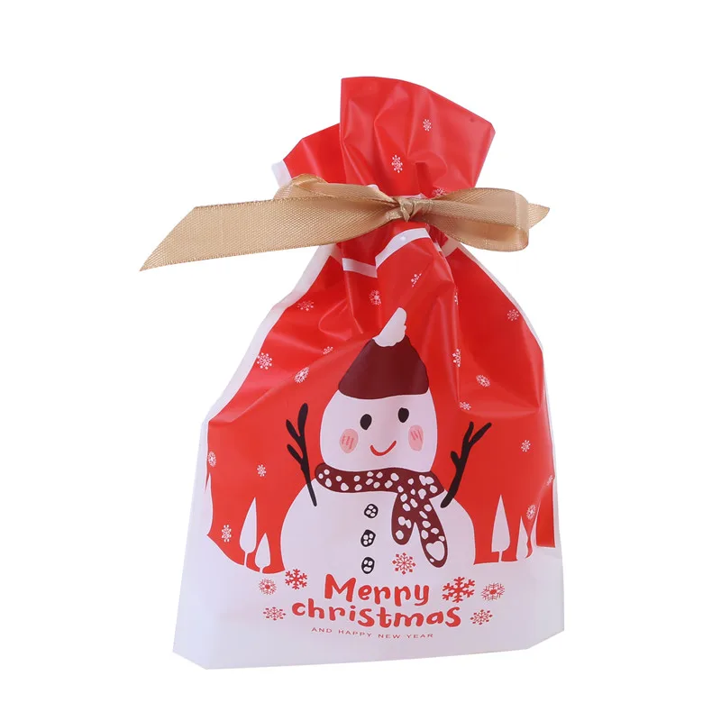 50 шт. свежих лент сумка на шнурке Рождественская и Новогодняя упаковка для еды