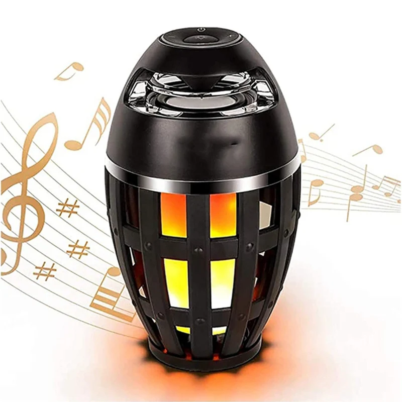 

Portable Wireless Speaker LED Flame Light Bluetooth 5.0 Music Player Loudspeaker LED Flame Torch Lamp Flicker Light Soundbar