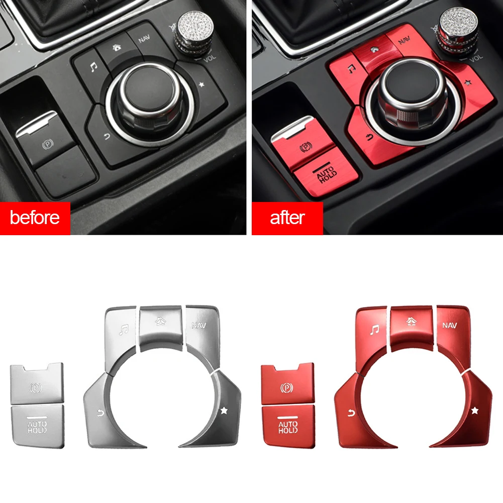 

7PCS Aluminum Electronic Parking Brake Automatic Parking Button Cover for CX-5 Mazda3 AXELA MAZDA6 ATENZA CX-3 CX-4 CAR STYING